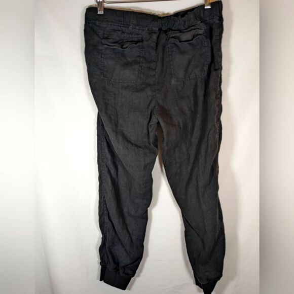 CASLON 100% Linen Black Pull On Leggings Size Medium - Picture 2 of 9